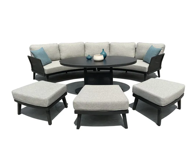 Cozy Livingset met coffee table en 3 hockers