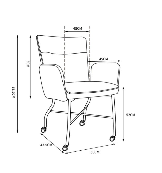 Divani Armstoel op wieltjes