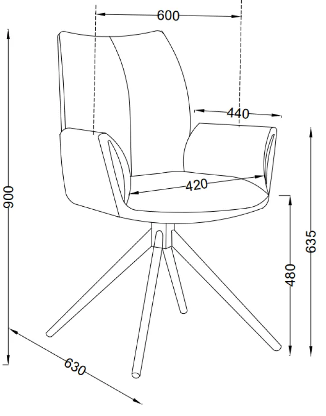 Draaistoel Fiona met armleuning