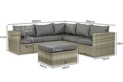 Hoek loungeset 'Safari' 3-delig