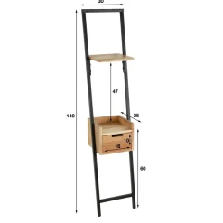 Lean nachtkastje met 1 lade en 1 legplank