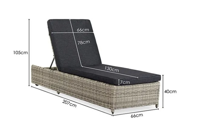 Levisa Sunbed met wiel Verstelbaar