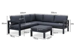 Palizzi loungeset met coffee table Antraciet