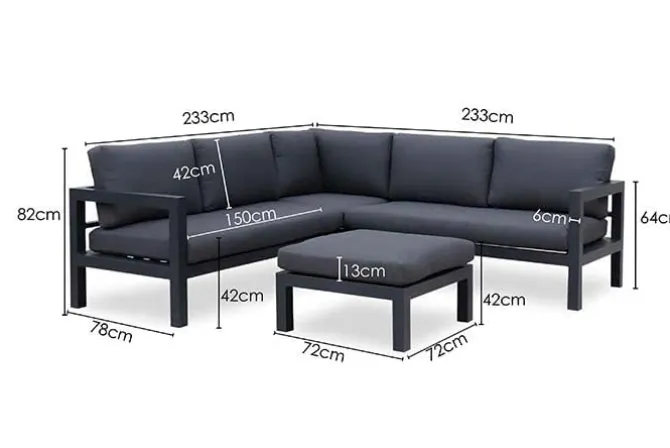 Palizzi loungeset met coffee table Antraciet