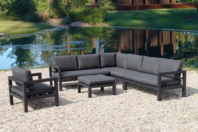 Palizzi loungeset met coffee table Antraciet