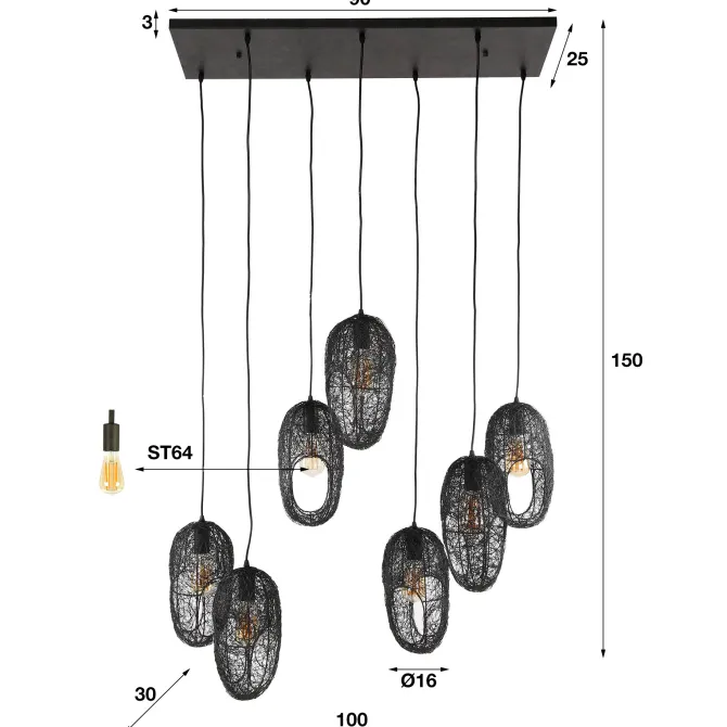 Paulina Hanglamp 4+3L