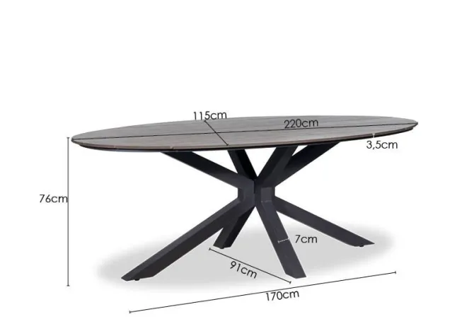 Roof' Dining tuintafel 220 cm