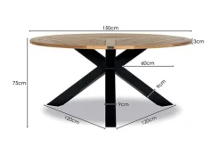 Salou' Dining tuintafel - Rond - Ø 150 cm