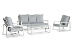 Stoel-bank loungeset 'Sunlake' 4-delig Wit