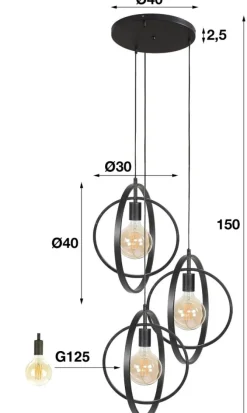 Swirl hanglamp 3 lichten