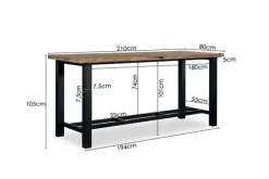 Veratos' Dining bartafel 210 cm