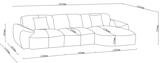 Villa bankstel met longchair