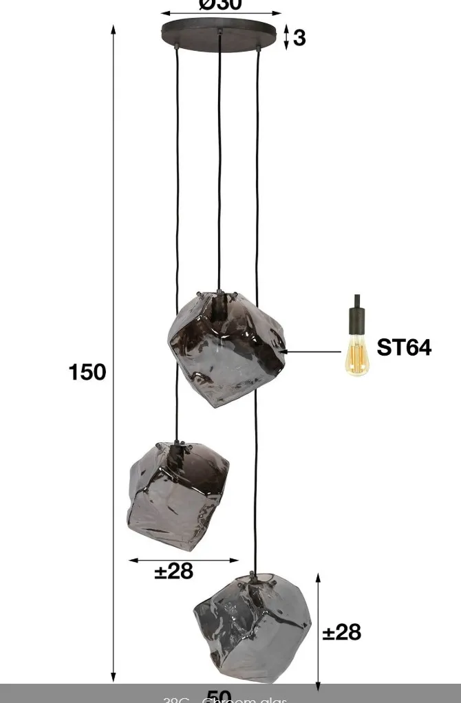 Xena hanglamp 3 lichten